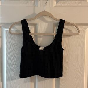 Pacsun Black Ribbed Crop Tank Top